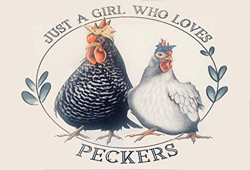 Vintage Just A Girl Who Lov Peckers Chicken Coop Poster Metall Aluminium Blechschild 20,3 x 30,5 cm Wanddekoration von AXHNG