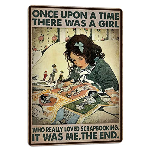 Vintage Once Upon A Time There was A Girl Who Really Poster Metall Aluminium Blechschild 20,3 x 15,2 cm Wanddekoration von AXHNG