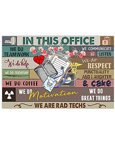 Vintage Pusetaer We are Rad Techs Radiologie Blechschild Jeh Poster Metall Aluminium Blechschild 20,3 x 15,2 cm Wanddekoration von AXHNG