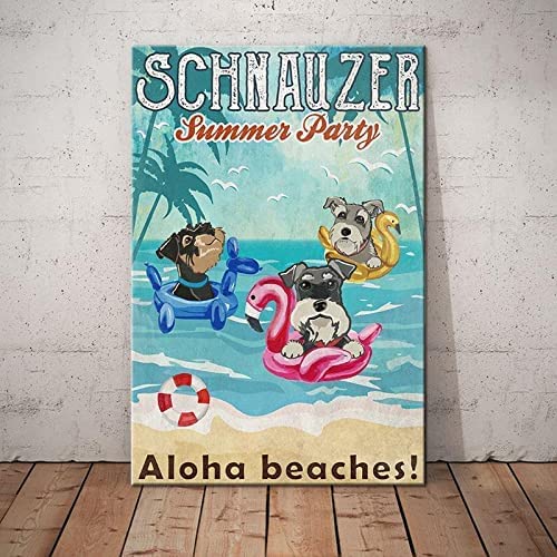 Vintage Schnauzer Hund Aloha Strand Sommer Party Cafe Garten Poster Metall Aluminium Blechschild 20,3 x 15,2 cm Wanddekoration Vintage Schnauzer Hund Aloha Strand Sommer Party Cafe Garten Poster Metall Aluminium Blechschild 20,3 x 15,2 cm Wanddekoration von AXHNG