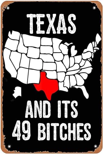 Vintage Texas and Its Texan America Poster Metall Aluminium Blechschild 20,3 x 30,5 cm Wanddekoration von AXHNG