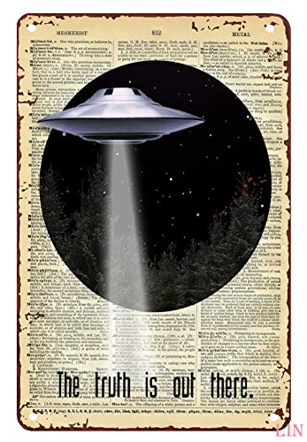 Vintage UFO Aliens The Truth is Out There Man Cave Poster Metall Aluminium Blechschild 20,3 x 15,2 cm Wanddekoration von AXHNG
