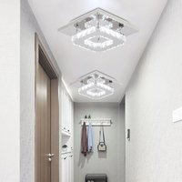 Axhup - 2 Stück Deckenleuchte aus Kristall, Deckenlampe aus Edelstahl, LED-Deckenleuchte 12W für Wohnzimmer, Flur, Schlafzimmer von AXHUP