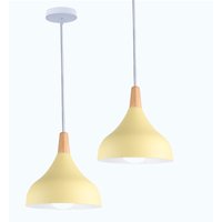 Axhup - 2er Pendelleuchte, 1 Flammig Hängeleuchte im Moderne Stil, Kronleuchter mit Ø20cm Lampenschirm für Wohnzimmer Schlafzimmer Esszimmer (Gleb) von AXHUP