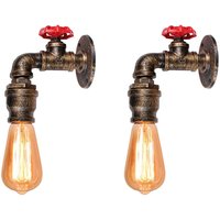 2er Wandleuchte Kerze, Vintage Industrielle Wasserrohr Wandlampe, Kreative Steampunk Art Lampe Decor E27 Fassung Innen für Wohnzimmer Schlafzimmer von AXHUP