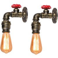 2er Wandleuchte Kerze, Vintage Industrielle Wasserrohr Wandlampe, Kreative Steampunk Art Lampe Decor E27 Fassung Innen für Wohnzimmer Schlafzimmer von AXHUP