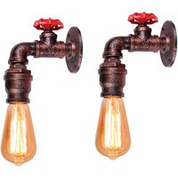 2er Wandleuchte Kerze, Vintage Industrielle Wasserrohr Wandlampe, Kreative Steampunk Art Lampe Decor E27 Fassung Innen für Wohnzimmer Schlafzimmer von AXHUP