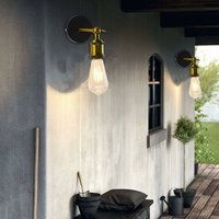 2x Industrial Wandleuchte Metall Verstellbare Innen Wandlampe, Dekoration für Wohnzimmer Küche Korridor Schlafzimmer Café Bar - Schwarz & Messing von AXHUP