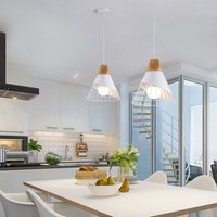 2x Kronleuchter in Badmintonform für den Innenbereich Kreativer Moderner Pendelleuchten Deckenlampen aus Eisen und Holz für Wohnzimmer, Esszimmer, von AXHUP