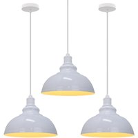 Axhup - 3er Pendelleuchte Vintage Kuppel Hängelampe Industrielle Hängelampe mit Ø29cm Lampenschirm Edison für Loft Bar Wohnzimmer Esszimmer (Weiß) von AXHUP