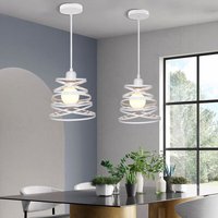 Axhup - 2er Pendelleuchte Federform, Moderner Hängelampe aus Metall, Kreative Kronleuchter mit Ø20cm Käfig für Wohnzimmer Esszimmer Restaurant Bar von AXHUP