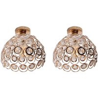 2x Deckenleuchte Moderne Stil Deckenlampe mit Ø26cm Kristall Lampenschirm Semi-Flush Mount Art Licht E27 Fassung für Flur Esszimmer Schlafzimmer von AXHUP