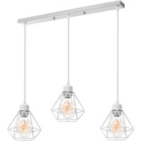 3-flammige Kronleuchter in Rautenform Vintage Pendelleuchte Deckenlampe Metall E27 Leuchter für Küche Schlafzimmer Restaurant - Weiß von AXHUP