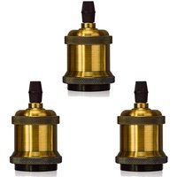 3er Lampenaufhängung E27, Industri Stil Lampenfassung, Hängelampe Halter, Vintage Lampenhalterung Edison (Bronze) von AXHUP