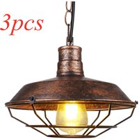 3er Pendelleuchte mit Ø36cm Lampenschirm, Hängelampe im Industri Stil, Retro Bronze Kronleuchter E27 Edison für Loft Esszimmer Schlafzimmer (Rost) 3er Pendelleuchte mit Ø36cm Lampenschirm, Hängelampe im Industri Stil, Retro Bronze Kronleuchter E27 Edison für Loft Esszimmer Schlafzimmer (Rost) von AXHUP
