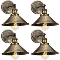 Axhup - 4er Wandleuchte, Vintage Industrielle Wandlampe aus Metall mit Ø22cm Lampenschirm für Schlafzimmer Wohnzimmer Esszimmer (Bronze) von AXHUP