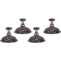 Deckenlampe Industriell Vintage Deckenleuchte Eisen 27cm Lampenschirm Bronze Lampe für Flur, Balkon, Treppe - 4 Pack von AXHUP
