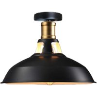 Deckenlampe Industriell Vintage Deckenleuchte Eisen 27cm Lampenschirm Schwarz&Weiß Lampe für Flur, Balkon, Treppe - 1 Pack von AXHUP