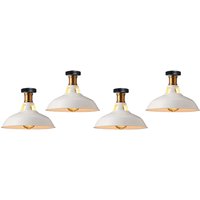 Axhup - Deckenlampe Industriell Vintage Deckenleuchte Eisen 27cm Lampenschirm Weiß Lampe für Flur, Balkon, Treppe - 4 Pack von AXHUP