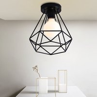 Deckenlampe Kronleuchter in Rautenform Metall E27 Lüster Retro Pendelleuchte für Balkon Korridor Badezimmer Eingang Küche Schwarz von AXHUP