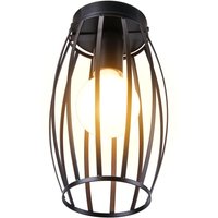 Deckenleuchte, 1 Flammig Deckenlampe mit Ø15cm Drahtkäfig, Industraille Stil Edison Licht E27 Fassung für Wohnzimmer Esszimmer (Schwarz) von AXHUP