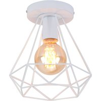 Axhup - Deckenleuchte Vintage Industri Diamant Deckenlampe mit Ø20cm Käfig Semi-Flush Mount Eisen Licht E27 Lampenfassung für Esszimmer Schlafzimmer von AXHUP