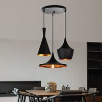 Industrielle Moderne Kronleuchter aus Metall, Pendelleuchte Beleuchtung 3 Flammig E27, künstlerische Deckenleuchte im Geometrischen Stil für von AXHUP