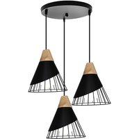 Moderne Pendelleuchte, 3 Flammig Spirale Kronleuchter im Badminton-form, Industrielle Hängelampe mit Metall Lampenschirm für Wohnzimmer Esszimmer von AXHUP
