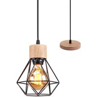 Pendelleuchte, Kronleuchter im Industri Stil, Antik Hängelampe mit Ø16cm Mini Diamant-Form Käfig E27 Halter für Wohnzimmer Schlafzimmer Esszimmer von AXHUP