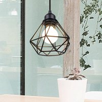 Pendelleuchte, Kronleuchter im Industri Stil, Antik Hängelampe mit Ø16cm Mini Diamant-Form Käfig E27 Halter für Wohnzimmer Schlafzimmer Esszimmer von AXHUP