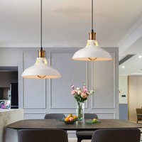 Axhup - Pendelleuchte Lampenschirm Retro Hängelampe aus Metall Edisen E27 Lampe für Loft Esszimmer Wohnzimmer Flur Weiß - 2PCS von AXHUP