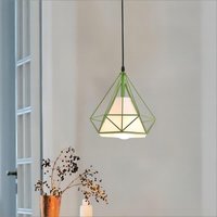 Axhup - Pendelleuchte Vintage, Hängelampe im Retro Look, Diamant Form Kronleuchter mit Käfig für Wohnzimmer Schlafzimmer Esszimmer Küche Grün - 1PCS von AXHUP