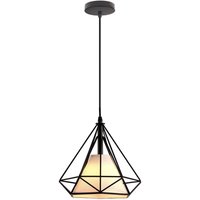 Axhup - Pendelleuchte Vintage, Hängelampe im Retro Look, Diamant Form Kronleuchter mit Käfig für Wohnzimmer Schlafzimmer Esszimmer Küche Schwarz 1PCS von AXHUP