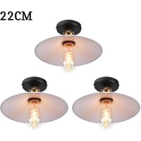 Axhup - Pendelleuchte Weiß Hängelampe mit Ø22cm Lampenschirm Kronleuchter Art Edison Lampe E27 Fassung für Loft Wohnzimmer Esszimmer 3PCS von AXHUP