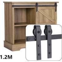 Axhup - Schiebetürbeschlag j Formwalze Mini Schwerlast Schiebetürsystem Set für Schrank tv Ständer Schrank Schwarz 120cm von AXHUP