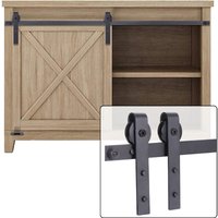 Axhup - Schiebetürbeschlag j Formwalze Mini Schwerlast Schiebetürsystem Set für Schrank tv Ständer Schrank Schwarz 150cm von AXHUP