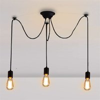 Axhup - diy E27 Industrial Hängelampenschirm mit Retro-Fassung einstellbare Länge 1,5 m Draht (3 Arme) von AXHUP