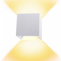 Led Wandlampen, 12W Aluminium Wandbeleuchtung Innen, Einstellbarer Lichtstrahl, Quadratische Lampe für Wohnzimmer Schlafzimmer (Weiß, Warmweiß) von AXHUP