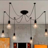 Axhup - diy E27 Industrial Hängelampenschirm mit Retro-Fassung einstellbare Länge 2,0 m Draht (6 Arme) von AXHUP