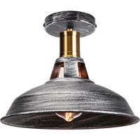Axhup - Deckenlampe Industriell Vintage Deckenleuchte Eisen 27cm Lampenschirm Grau Lampe für Flur, Balkon, Treppe - 1 Pack von AXHUP