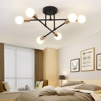 Deckenleuchte 6x E27 Pendelleuchte Vintage Industrial Innenlicht Lampe für Küche Schlafzimmer Wohnzimmer Schwarz und Kupfer von AXHUP