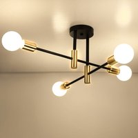 Axhup - Deckenleuchte Metall E27 Deckenleuchte Moderne Industrielle, Kronleuchter 4 Edison Fassungen, Aufhängung Innenbeleuchtung für Wohnzimmer, von AXHUP