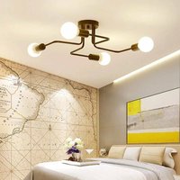 Axhup - Deckenleuchte Spinne Deckenlampe Industri Stil Semi-Flush Mount Licht mit E27 Lampenfassung für Flur Esszimmer Schlafzimmer - 4 Flammig von AXHUP