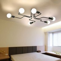 Axhup - Deckenleuchte Spinne Deckenlampe Industri Stil Semi-Flush Mount Licht mit E27 Lampenfassung für Flur Esszimmer Schlafzimmer - 6 Flammig von AXHUP