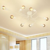 Axhup - Deckenleuchte Spinne Deckenlampe Industri Stil Semi-Flush Mount Licht mit E27 Lampenfassung für Flur Esszimmer Schlafzimmer - 8 Flammig Weiß von AXHUP