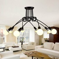 Axhup - Deckleuchte 8 Flammig Vintage Industriell Stil Deckenlampe Spinne Eisen Kronleuchter mit E27 Fassung Innen für Wohnzimmer Schlafzimmer von AXHUP