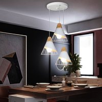 Hängelampen Industriell Käfig aus Eisen und Holz Pendelleuchten 3 Flammig Kreativer Moderner in Badmintonform Deckenlampen E27 für Wohnzimmer, von AXHUP