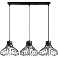 IDEGU 3-flammige Pendelleuchte Industrial Retro Deckenleuchte 23cm Metall Leuchte in Kürbisform für Esszimmer Korridor Restaurant Schwarz von AXHUP