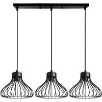 IDEGU 3-flammige Pendelleuchte Industrial Retro Deckenleuchte 23cm Metall Leuchte in Kürbisform für Esszimmer Korridor Restaurant Schwarz von AXHUP
