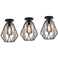 Industriell Deckenlampe in Käfigform Moderne Deckenleuchte Metall E27 Lüster für Schlafzimmer Küche Wohnzimmer Flur Badezimmer Bar Schwarz 3PCS von AXHUP